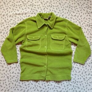 Vintage Green Fleece Button-Up